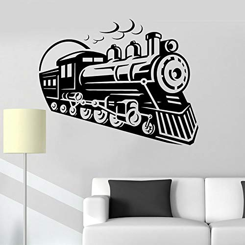 NSRJDSYT Eisenbahn Wandtattoo Lokomotive Zug Kunst Vinyl Fenster Aufkleber Kinder Schlafzimmer Kinderzimmer Spielzimmer Innendekor Wandbild Tapete 42x53cm