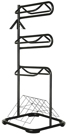 Cavalletto per sella a cavallo 3 livelli con ganci per briglie e coperta ventilata asciugatrice in acciaio pony stabile equino equestre