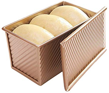 BSTCAR Stampi Pane Cassetta, Stampo Pane In Cassetta con Coperchio, Teglia Antiaderente, Stampo Per Pane Con Fori Ventilati Per Cottura Rapida