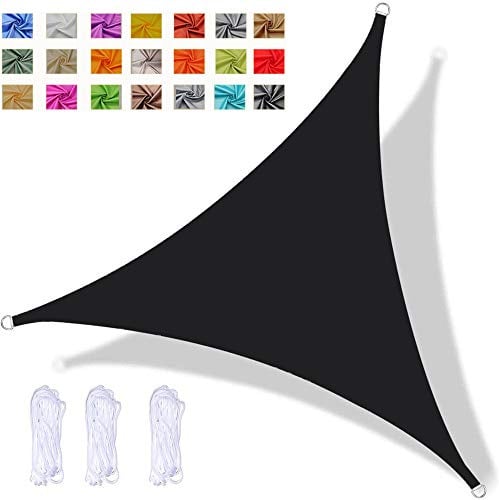 Sonnensegel Dreieckig 3x3x3m Sonnenschutz Wasserdicht Windschutz Sonnensegel UV Schutz 98% Sunsegel für Garten Terrasse Outdoor Camping Patio Schwimmbad, Schwarz