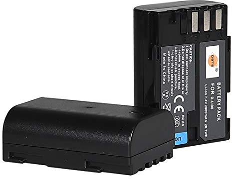 DSTE Lot de 2 Batteries Li-ION Rechargeables D-LI90 LI90 compatibles avec Pentax K-7 K-7D K-5 645D K5IIS K52 K5II K01 K-3 Mark III