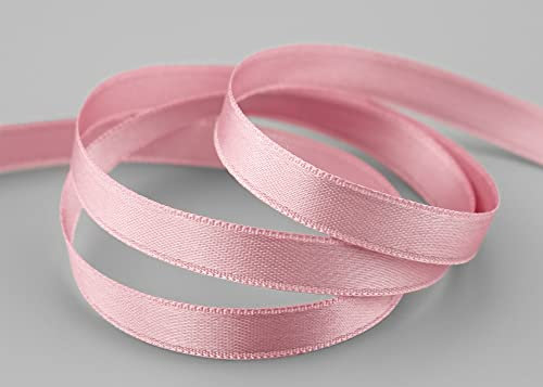 finemark Nastro di raso rosa antico (021), 25 m x 10 mm, nastro di raso double face, in raso, senza filo, morbido e lucido, nastro decorativo double face, per decorare, per il fai da te