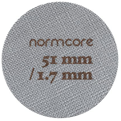 Normcore Écran de douche inférieur 51 mm en acier inoxydable réutilisable pour porte-filtre expresso 51 mm – 1,7 mm d'épaisseur 150 µm