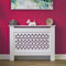 Bestfor Medium White MDF Wood Radiator Cover with Cross Pattern Vents - Offers protection from burns and hides away old radiators