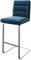 Barstuhl Pela-Flex Freischwinger flach Edelstahl Samt Blau