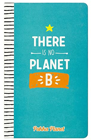 Pukka Pad, Pukka Planet A5 Soft Cover Notebook – Casebound Journal - 192 Pages of 8mm Ruled 90GSM Paper – Feature Acid-Free, Vegan Inks and Recycled Paper, 21.5 x 13.4cm - There is No Planet B