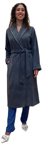 SGARLATA HOME Vestaglia da Donna in Pile di Viscosa modello Scialle Classico Art. Nina (Avio, L) …
