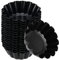 SINJEUN 18 Pack 6.5cm Egg Tart Mold, Mini Cake Muffin Mould, Non-Stick Tart Tin Pans, Carbon Steel Cupcake Mould Baking Cups Tart Case Baking Tool for Pudding, Cookie, Black