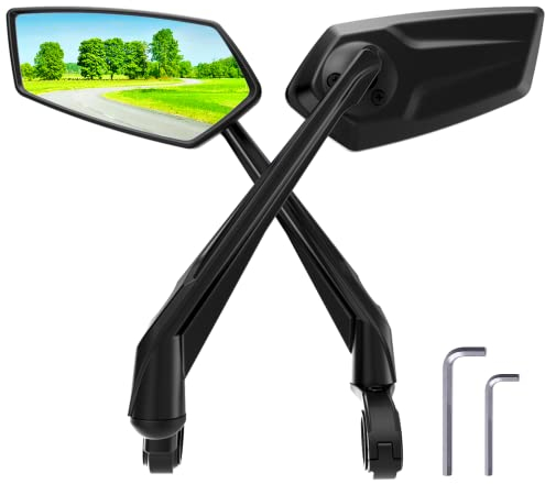 RBRL Fahrradspiegel Extra Große Spiegelfläche, 360° verstellbarer Rückspiegel, schlagfestes Echtglas Fahrrad Rückspiegel, Universal Fahrrad Spiegel für e-bike Links Fahrradrückspiegel (links + rechts)
