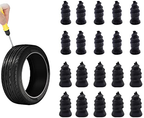 woojfcang 20 Pcs Tyre Repair Kit Rubber Nails Car Puncture Repair Nails Kit Self-service Tire Repair Screws Independent Capsules Vacuum Tyre Fast Repair Tools for Bike Auto Car Motorcycle Bicycle