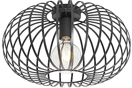 Qazqa - Design Smarte Deckenleuchte I Deckenlampe I Lampe I Leuchte schwarz 39 cm inkl. Wifi G95 - Johanna Dimmer I Dimmbar I Wohnzimmer I Schlafzimmer - Stahl Rund - LED geeignet E27