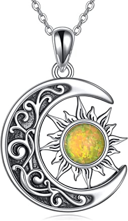 VONALA Sonne- und Mond-Halskette vergoldetes Sterlingsilber Mond- und Stern-Halskette Mond-Sonne-Schmuck Geschenke für Frauen Mädchen Teenager