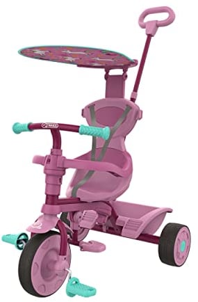 TP Toys Trike 4 in 1, Einhorn-Traum Edition: Das ultimative Fahrzeug für Kleinkinder von 10 bis 36 Monaten, UV-Schutz, sicher & elegant, Dreirad für Babys und Kleinkinder, belastbar bis 50 kg.