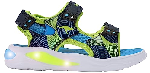 KangaROOS Unisex K-SLS Ruffy Sandale, dk Navy/Lime, 35 EU