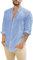 Friptspyg Linen Shirts Mens Long Sleeve Button Down Beach Causal Shirts for Men Adult, Sky Blue L