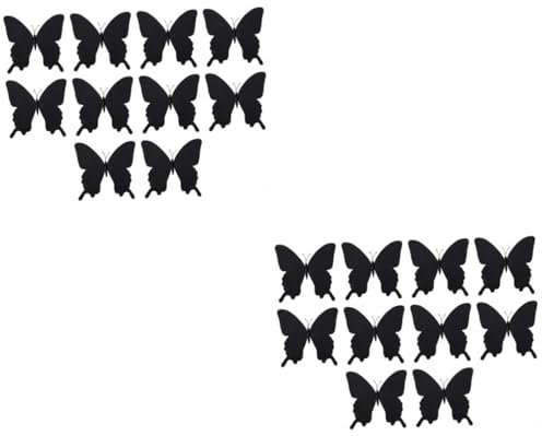 BESTonZON 20 Stk Schwarzer Phönix-schmetterling Applikationen Verzierungen Skulpturen Wohnkultur Wanddekorationen Dekoration Wandtattoo Schlafzimmer Dekorativ 3d Pvc Aufkleber Fenster