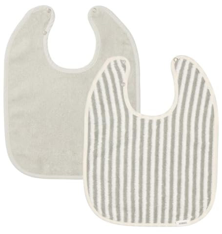 Koeka Zweierpack Lätzchen - Für Jungen Und Mädchen - 2Er Set Baby Lätzchen - Extrem Saugfähig - Verstellbar - Playa - Bio-Baumwolle - Blau/Weiß - Einheitsgröße