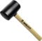 WEDO Gummihammer, doppelseitig, weich, mit Holzgriff, 450 g, Schwarz