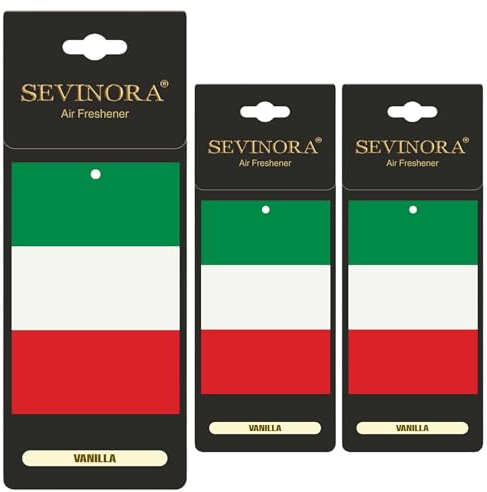 3x Duftbaum Auto Flagge Italien Lufterfrischer Vanille Autoduft Parfüm mit Vanille Duft Innenraum Tuning Deko Car Air Freshener Fußball Italy (Italien)
