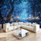 3D Papier Peint Papillon Bleu de La ForêT Papier peint panoramique Bleu- Pour Salon Chambre Chambre D'Enfant Décoration Murale Poster 400x280cm