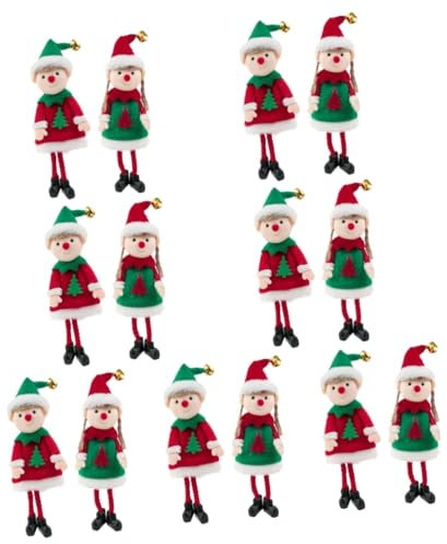 OUNONA 14 STK Weihnachtsbaum-anhänger Krippe Plüschpuppe Christbaumschmuck Weihnachtselfpuppen Hängen Weihnachtsbaum-puppendekoration Weihnachtspuppenanhänger Plüschpuppenanhänger Eisen