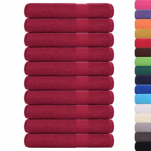 vidaXL Handtücher FROGN 10 STK. Bordeaux 100x200 cm 360 g/m²