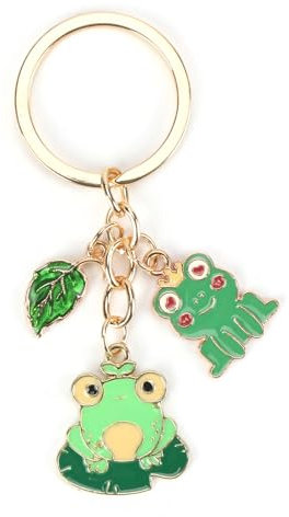 Personalisierter Schlüsselanhänger Mit Niedlichem Cartoon Frosch Und Blättern, Glücksbringer Für Erzieher,Freunde,Familie,Liebhaber, Geschenk Für Frauen,Dankeschön Geschenk, Süßer Schlüsselanhänger