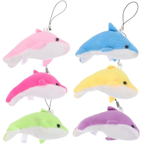 MOLUCKFU 6stücke Kleine Delfin Anhänger Dekoration Für Rucksack Handy Geldbörse Schlüsselanhänger Farbenfrohe Hängende Ornamente Für Junge Mädchen Und Freunde