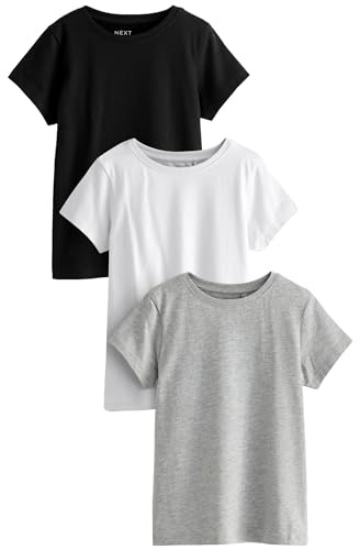 NEXT Mädchen Regular Fit T-Shirt Schwarz/Weiß Numeric_122