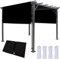 Tenda a Vela Ombreggiante Quadrata 250 x 300 cm Impermeabile, Protezione Raggi Uv, Telo Copertura a Onda da Esterno per Pergola Piante da Patio Serra, Nero
