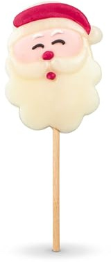 24 Stk Santa Lolly Weihnachtsmann-Lutscher | Santa am Stiel | Adventskalender-Füllung | Wichtelgeschenk | Süßes Mitbringsel zu Nikolaus & Weihnachten | Leckeres Mitbringsel & fröhliche Deko (24 Stück)