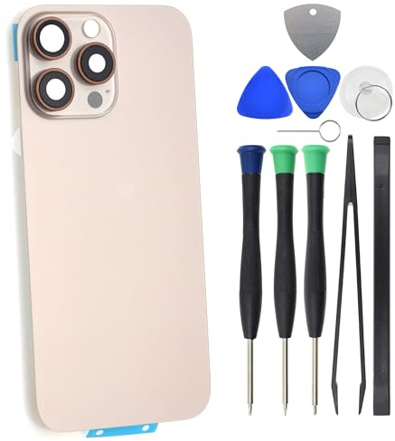 Desert Titanium Rückglas für iPhone 16 Pro Max mit rückseitiger Abdeckung Halterung und Kameraglaslinse und NFC