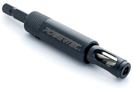 POWERTEC 1/4 Shelf Pin Bit, Woodworking for Use with 3/8” Holes, for Installing Shelf Pegs & Pins, and Shelves Making (71203E)