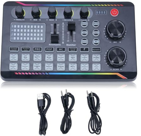 Scheda Audio Live Mixer con Effetti DJ, Cambiavoce e 16 Effetti Sonori per Karaoke, Streaming, Podcast, Registrazione, Gaming, Studio