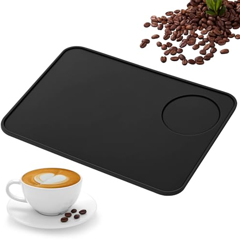 Kaffee Tamping Matte, 20 X 15 cm Anti Rutsch Stampfmatte Kaffee Tampermatte, Barista Matte Espresso Tamping Mat, Tampermatte aus Silikon für Die Espressozubereitung und Stabilität des Siebträgers
