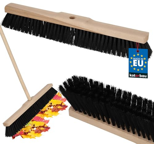 KOTARBAU® Besen ohne Stiel - 50 cm - Straßenbesen - mit Nylonborsten - Kehrbesen aus Holz - Besen für Draußen & Drinnen - Zimmerbesen ohne Stiel