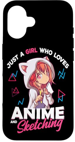 Just A Girl Who Loves Anime and Sketching Otaku Anime Merch Case for iPhone 16