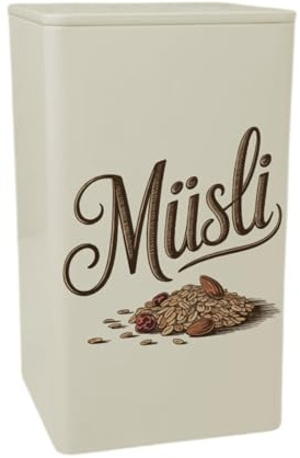 speecheese Muesli Vintage förvaringsburk 900 ml retro plåtburk 900 ml i nostalgisk design, perfekt för kök