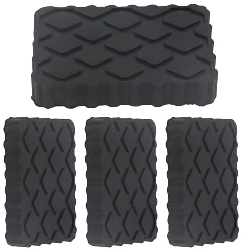 TIOMIOSEA 4 Stück Universal Gummiauflage Gummiblock für Hebebühne Wagenheber KFZ PKW SUV, Gummiklotz für Reifenwechsel Werkstatt Schutz Unterstellbock