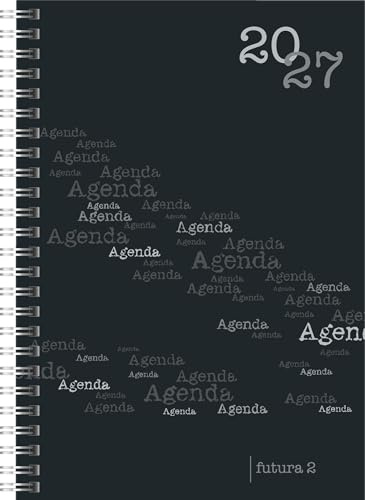 rido/idé 7021105907 Buchkalender Mod. futura 2 2027 A5, Kunststoff, schwarz