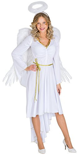 dressforfun Frauenkostüm sexy X-Mas Angel | Kleid in moderner Optik | sexy Brustraffung | inkl. Haarreifen & Bindegürtel (S | Nr. 300430)