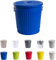 Jinfa Cubo de basura vintage cubo metalico cenizas exterior jardin reciclaje | Azul | Diámetro Ø 42 cm - Altura 47,5 cm | Capacidad: 62 litros