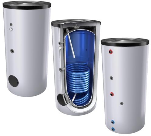 800 Liter emaillierter Solarspeicher/Warmwasserspeicher/Trinkwasserspeicher, mit 1 Wärmetauscher, inkl. Isolierung, Magnesiumanoden und Thermometer