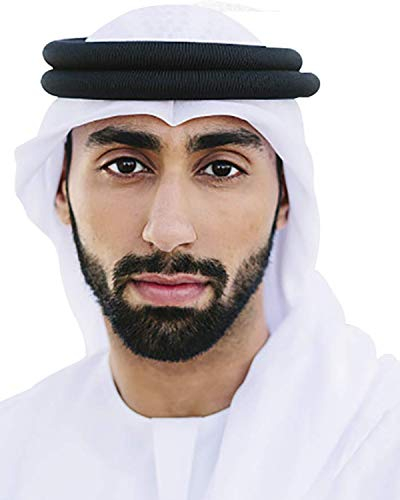 HOMELEX Keffiyeh Arabisches Kopftuch für Herren, Scheich, muslimischer Turban, Saudi, Dubai Kopfbedeckung, White-q, Einheitsgröße