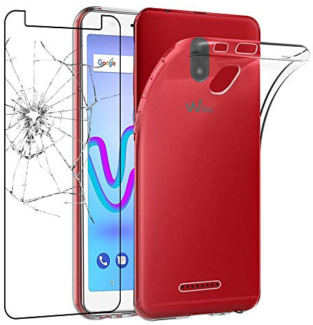 ebestStar - Hülle für Wiko Jerry 3, Silikon Handyhülle Cover, Klar TPU Schutzhülle, Slim Handy Case, Transparent + Panzer Schutz Glas