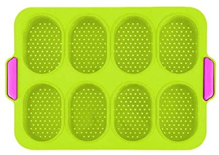 SAMTITY Mini Baguette Baking Tray, Bread Baking Mold Silicone Non-stick Bread Tray, Loaf Baking Mould, French Bread, Breadstick Bread Rolls
