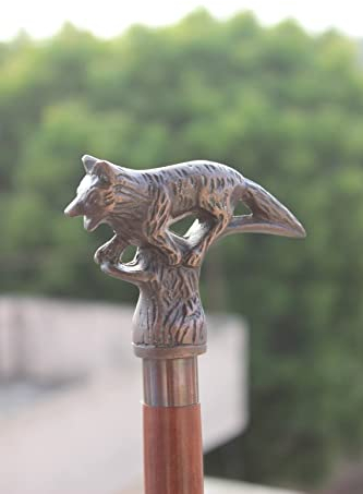 Designer Gehstock, Fuchs auf den drei Kupferoberfläche, 2-fach gefaltet, schönes Geschenk