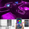 TABEN Umgebungsbeleuchtungs Kit 8 m Glasfaser 64 Farben RF-Fernbedienung + APP-Steuerung USB Fußraum Atmosphärenlicht, DIY 16 Millionen RGB Mehrfarbig Sound Musik Sync Auto Innenbeleuchtung