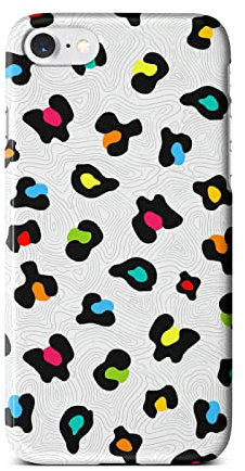 iCaseDesigner Animal Print Phone Case Compatible with iPhone SE 2020. 3. Colourful Leopard Print
