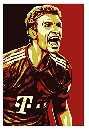 Thomas Muller Sportposter Star Art 7 Leinwand Poster Schlafzimmer Dekor Sport Landschaft Büro Raum Dekor Geschenk Unframe:30 x 45 cm